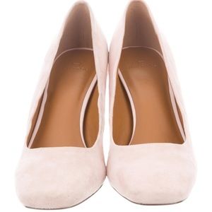 Halston blush pink Whitney suede block pump 8